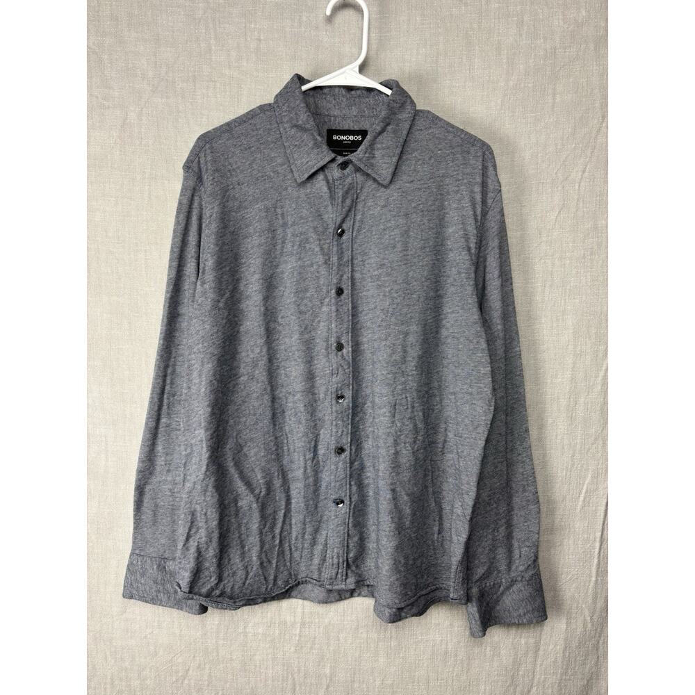 Bonobos men’s sz L slim fit Button-Up Shirt Stretch long sleeve Blue